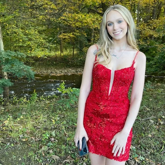 Sherri Hill Short Red Homecoming Dress #55673